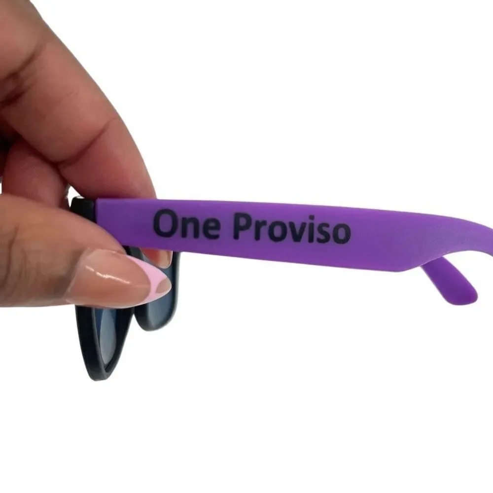One Proviso PTHS D209 Black & Purple Rubberized Sunglasses – New, One Size